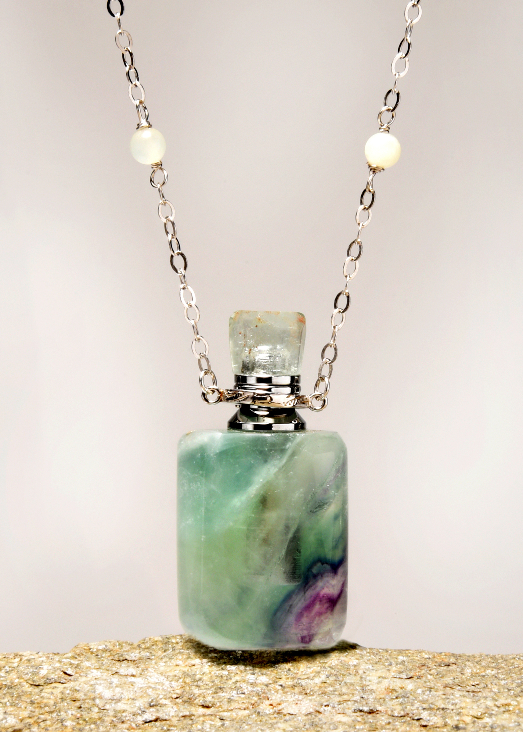 Green Fluorite with Chain